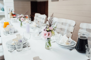 Wedding decoration with flowers and vintage elements