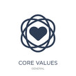 core values icon. Trendy flat vector core values icon on white background from general collection