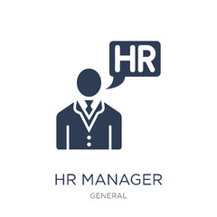 Wall Mural - hr manager icon. Trendy flat vector hr manager icon on white background from general collection