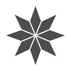 Poster - eight-pointed star solid icon. christmas tree star vector illustration isolated on white. xmas decor
