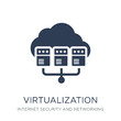 virtualization icon. Trendy flat vector virtualization icon on white background from Internet Security and Networking collection