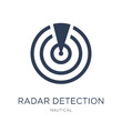 Radar detection icon. Trendy flat vector Radar detection icon on white background from Nautical collection