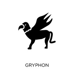 Wall Mural - Gryphon icon. Gryphon symbol design from Fairy tale collection.