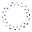 © _aine_ - Round frame with dog tracks isolated on white background. Vector illustration.