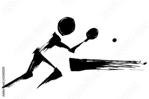 筆絵 卓球のシルエット Stock ベクター Adobe Stock