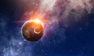 space planets and nebula