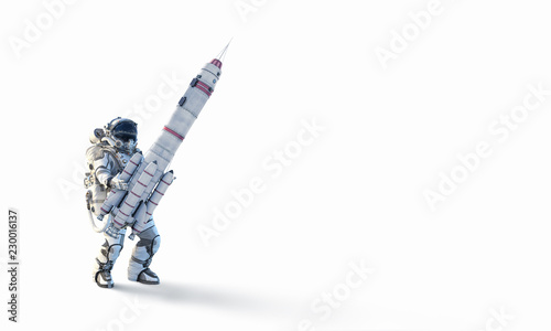 Spaceman and his mission. Mixed media Tapéta, Fotótapéta