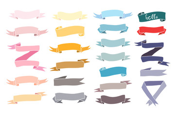 Aufkleber - Various colored banners. Hand drawn big vector set. All elements are isolated