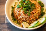 Fototapeta Tulipany - Healthy dinner plate, Khao Pad, Vietnamese cuisine