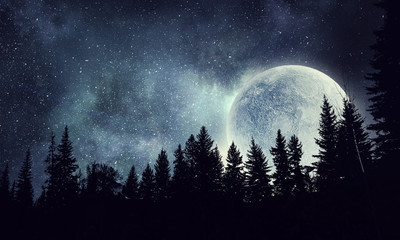 full moon in sky