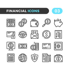 Poster - Financial line icons. Outline symbols collection. Premium quality. Pixel perfect. Vector thin line icons set