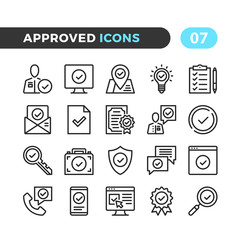 Wall Mural - Approve line icons. Outline symbols collection. Premium quality. Pixel perfect. Vector thin line icons set