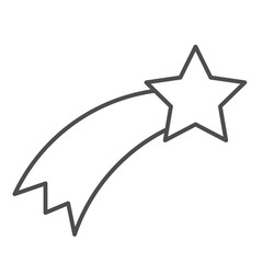 Poster - Shooting star thin line icon. Falling star vector illustration isolated on white. Astronomy outline style design, designed for web and app. Eps 10.