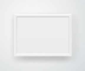 Aufkleber - Empty square white frame on a wall. Vector layout