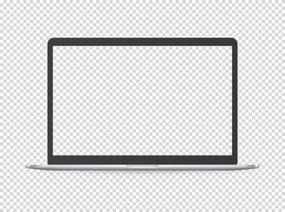 Poster - Modern laptop vector mockup. Vector object isolated on transparent background