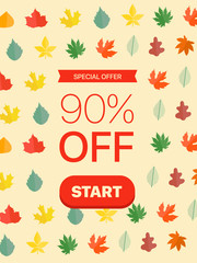 Aufkleber - Special offer concept. 90 percent off. Vector illustration