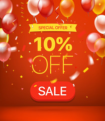 Aufkleber - Special offer concept. 10 percent off. Vector illustration