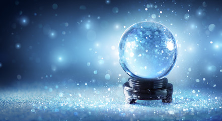 Wall Mural - Snow Globe Sparkling In Shiny Background