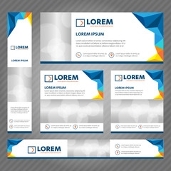 Fototapete - Set of web banners in standard sizes. Vector Abstract Templates design With background and header, diagonal stripes and button. 