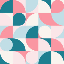 Seamless Blue-red Pastel Abstract Geometric Print. Vector Multi Colored Illustration. Original Geometric Pattern. ESP10.