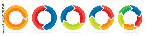 Fotografía Set of circle arrows. Vector illustration.