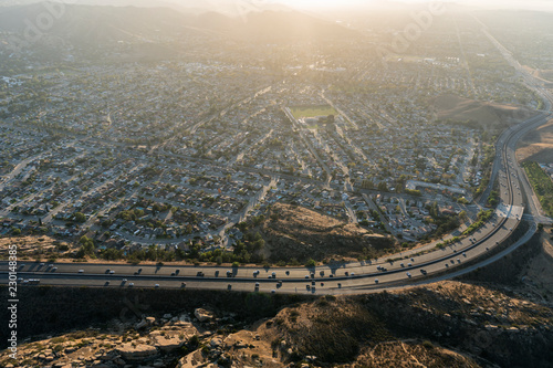 Aerial view of suburban str...