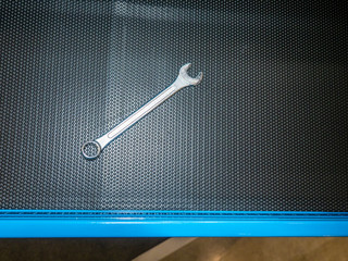 Poster - Shelf with the tool. Crafting table. Work place. Storage Tool.