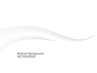 Poster - Abstract white background 3D concave wave texture smooth curve line with shadow.  For vector background, banner, divider, design element.