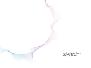 Poster - Abstract vector circle flowing wave lines with colorful soft tone color palette on white background for design element, banner, background