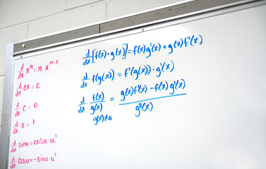 close up on white board with math formula