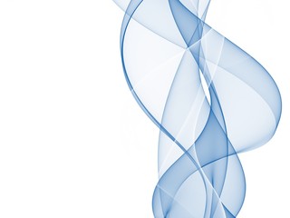 Abstract smooth color wave . Curve flow blue motion illustration. Smoke design.
