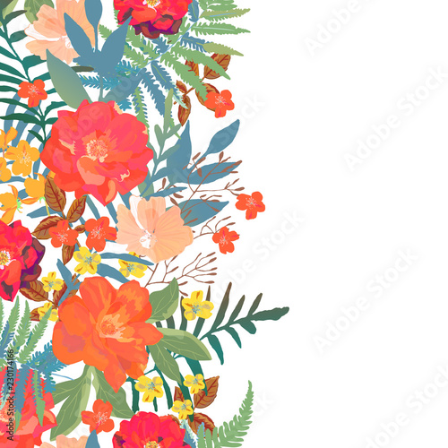 Flowers Border Hand Drawn For Print Design Vector Modern Patter Buy This Stock Vector And Explore Similar Vectors At Adobe Stock Adobe Stock
