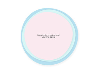 Aufkleber - Vector circle pastel colors overlay with shadow isolated on white background with empty space for text. For design element, banner, background