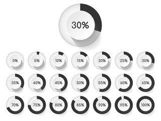 Poster - Set of circle percentage diagrams for infographics design elements
