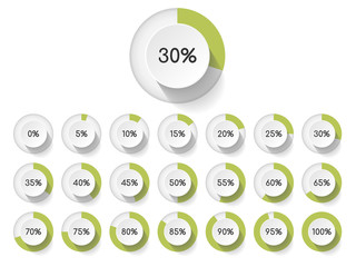Poster - Set of circle percentage diagrams for infographics design elements