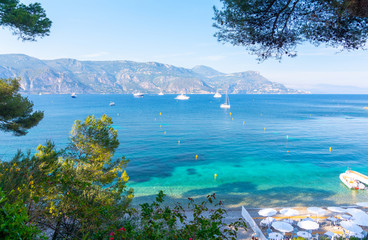 Wall Mural - view on Paloma Beach in Saint Jean Cap Ferrat, cote d'azur, french riviera, France