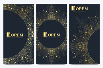 Poster - Chocolate bar packaging set. Trendy luxury product branding template with label pattern for packaging. Geometric abstract golden package with mandala. Connected line with dots. Vector illustration