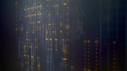 Aufkleber - Computer generated high tech digital technology animation. 3d rendering background. 4K, Ultra HD resolution.