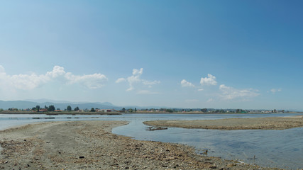 Blue beach landscape