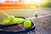 Tennis Court And Balls