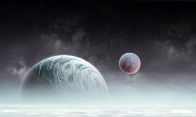 Wall Mural - space planets and nebula