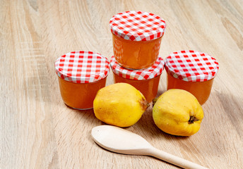 Canvas Print - homemade quince jam in a jar