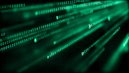 Aufkleber - Digital background matrix. Binary computer code. Hacker concept. 3d rendering