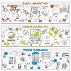 Poster - Mobile E-mail and Digital Marketing Banner Set