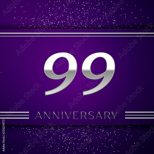 Photographie Realistic Ninety nine Years Anniversary Celebration design banner