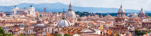 Photo Aerial panoramic view of Rome, Italy