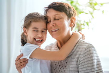 Sticker - girl and her grandmother