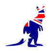 Australian Kangaroo with flag