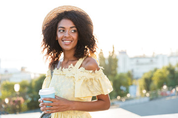 Sticker - Lovely young african woman in summer dress