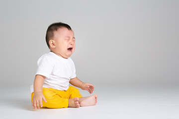 crying baby boy isolated,